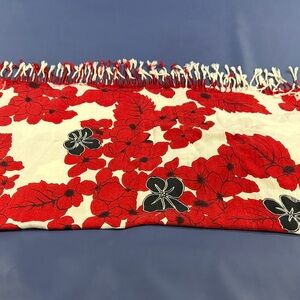 Red and Black Floral Scarf